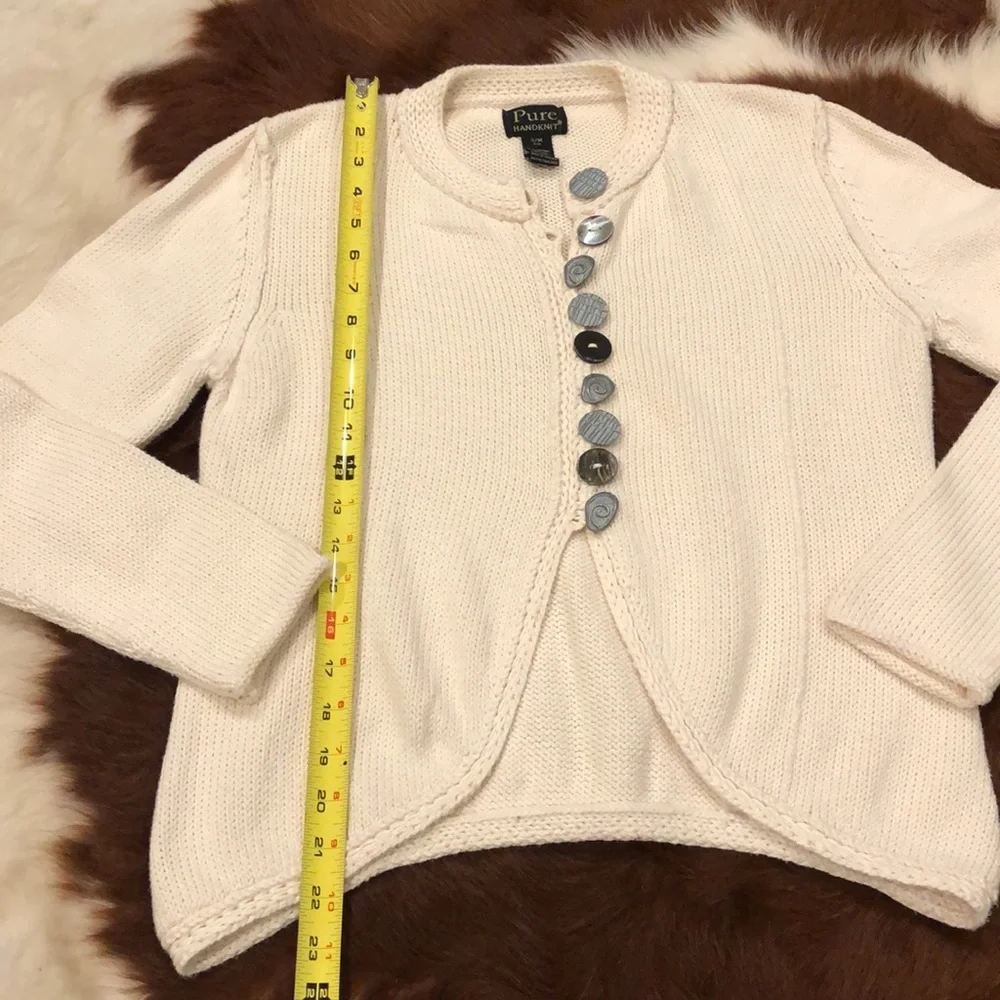 Pure Handknit Size S Cream Cardigan - Picture 4 of 7